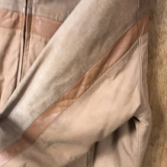 Perry Ellis America Tan Suede/Leather Jacket - Picture 6 of 16